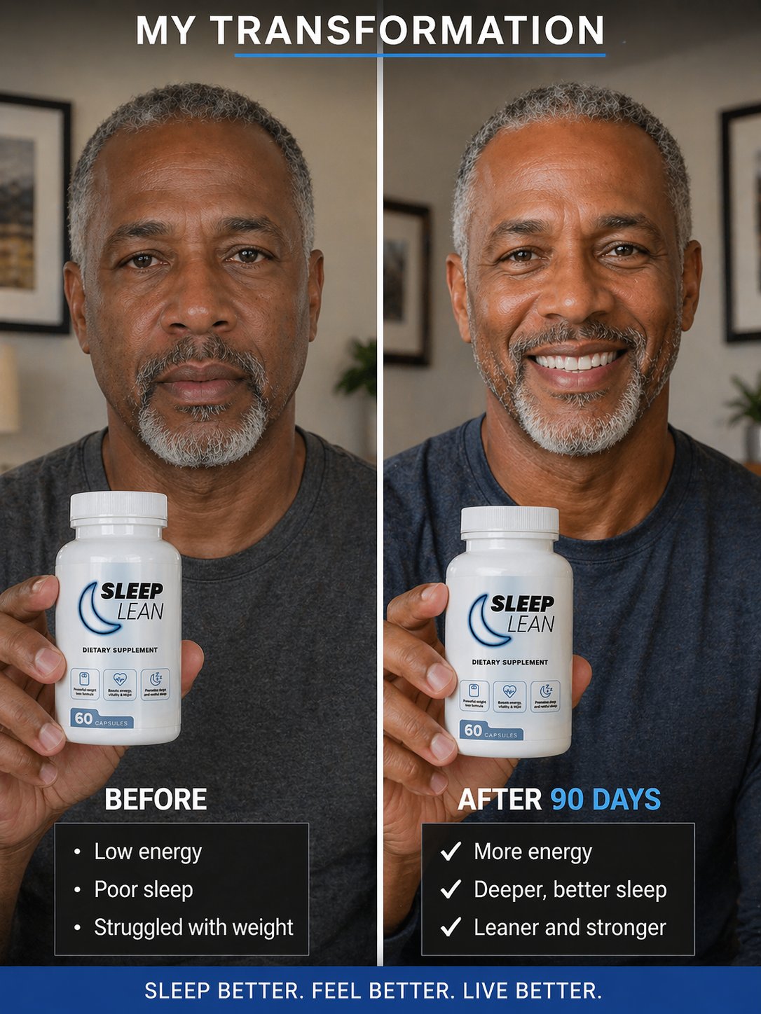 SleepLean verified customer Marcus T review weight loss before after